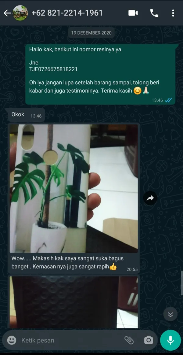 Testimoni pelanggan Cuztoom - Screenshot chat WhatsApp #17