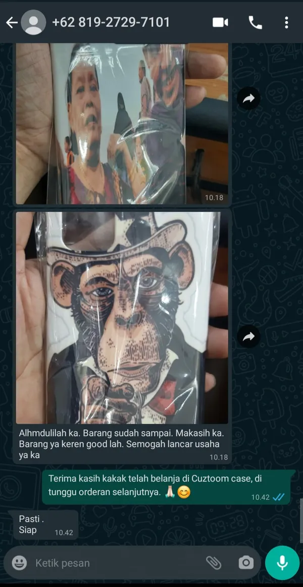 Testimoni pelanggan Cuztoom - Screenshot chat WhatsApp #19