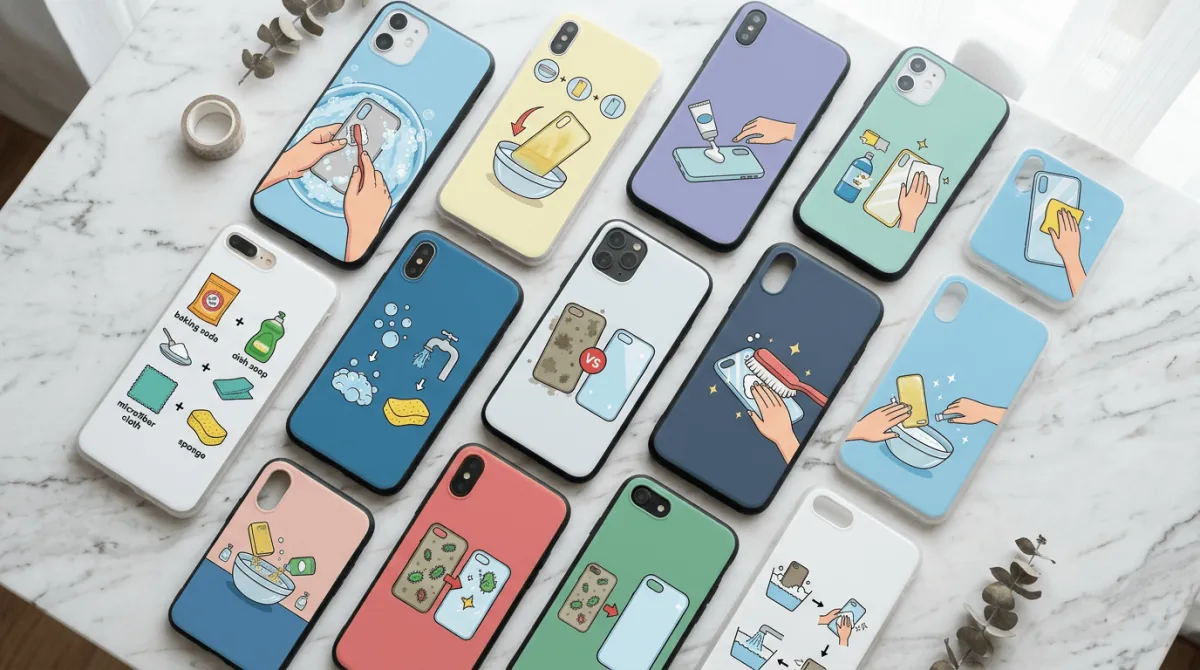 langkah cara membersihkan softcase HP dengan baking soda