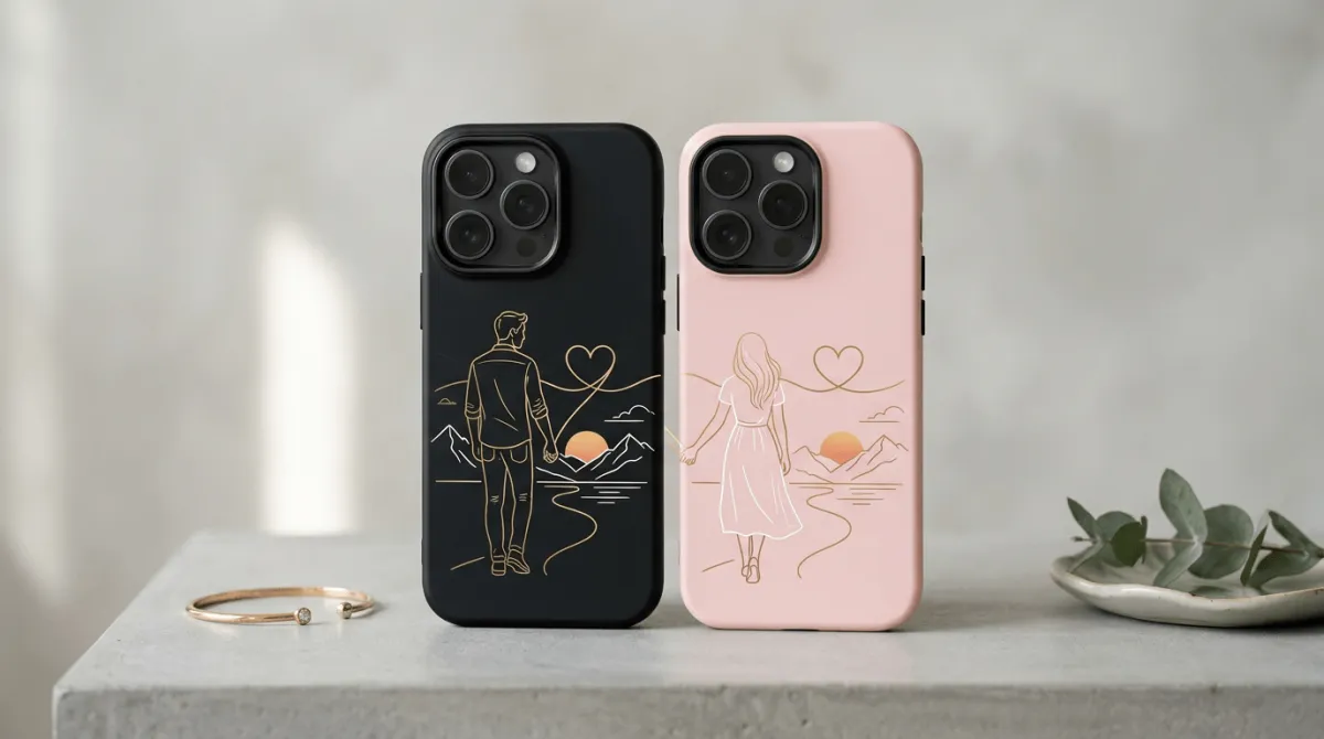Case HP couple dengan desain matching untuk pasangan