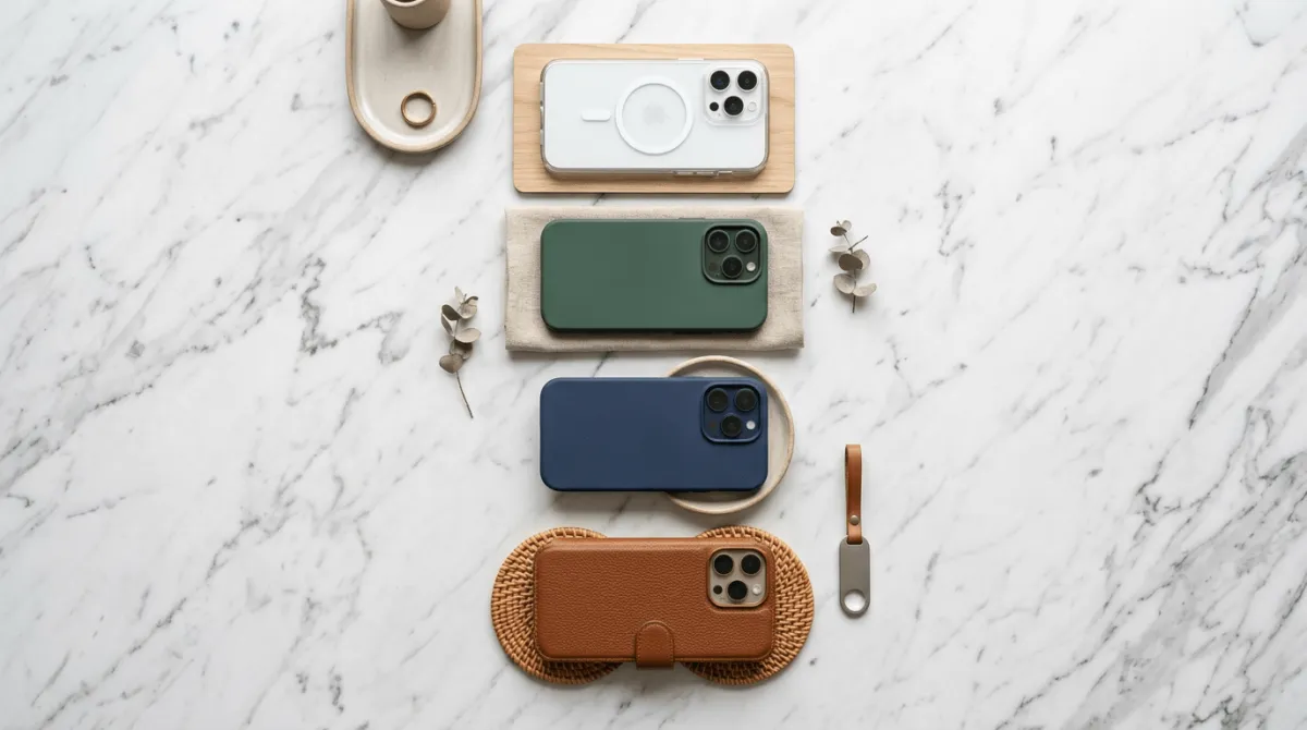 perbandingan material case iphone 16 pro silicone polycarbonate dan leather