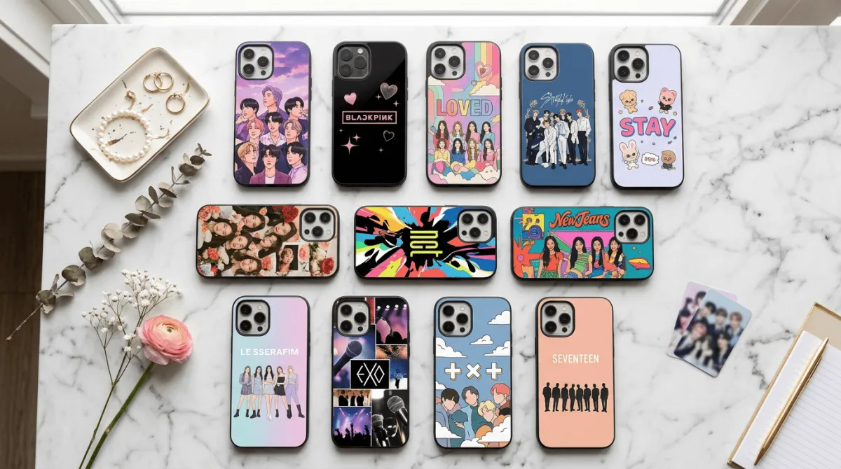 inspirasi desain case hp kpop dengan gaya photocard dan fanart