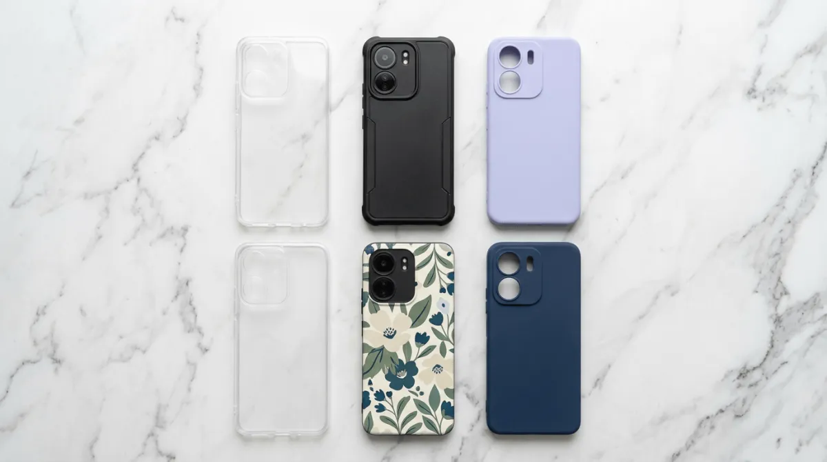 Perbandingan jenis case HP Redmi 13C hardcase softcase dan hybrid