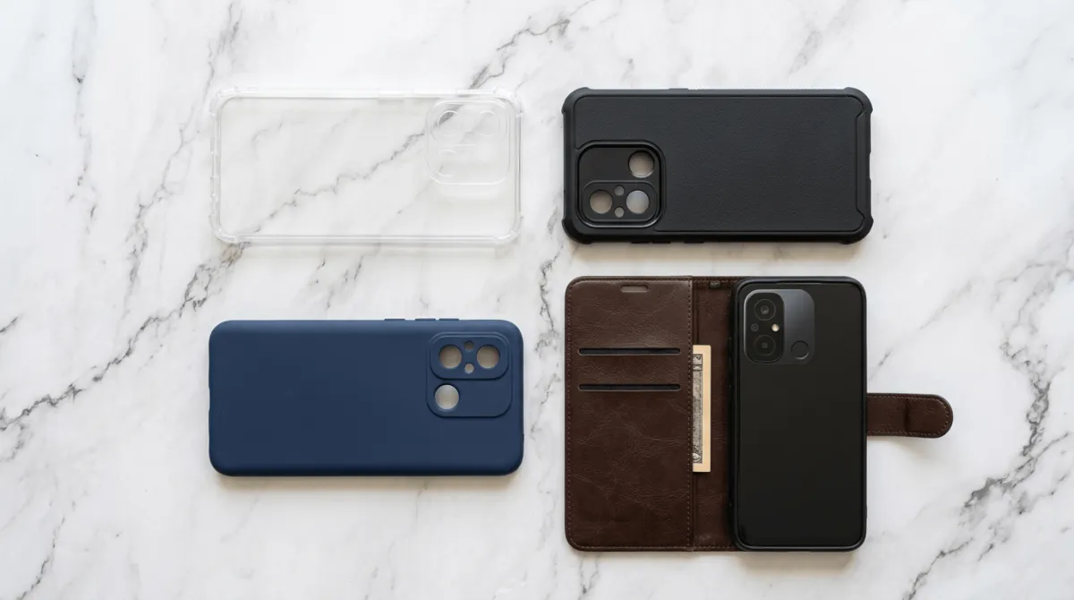 Perbandingan berbagai jenis case untuk Redmi 14C dari soft case hingga hard case