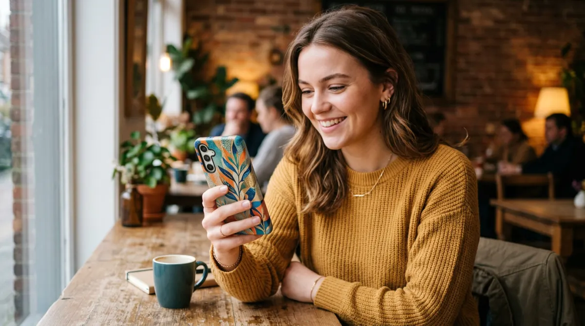 Detail fitur proteksi case Samsung Galaxy A34 dengan camera bump dan screen protection