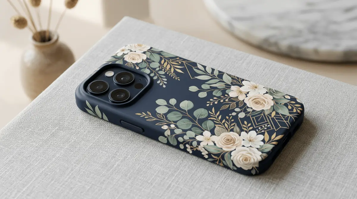 Custom case iPhone 15 dengan desain premium