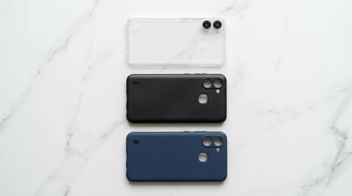 Perbandingan berbagai jenis casing Infinix Smart 9 HD softcase hardcase dan wallet case