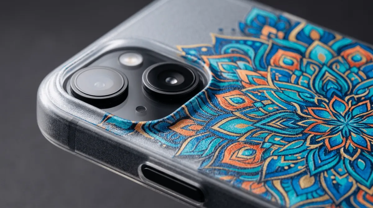 Proses pembuatan custom case iPhone 15 dengan teknologi cetak UV