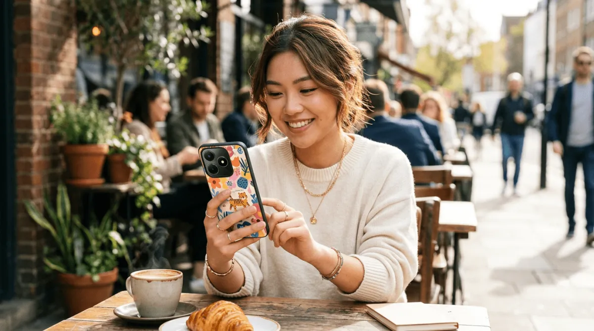 Custom case Realme C61 dengan desain aesthetic dan warna-warni menarik