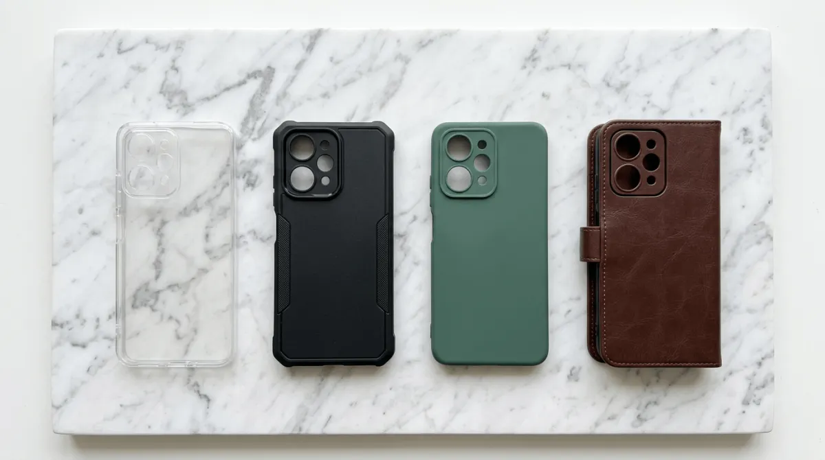 Perbandingan material casing HP - silikon, TPU, polycarbonate untuk Redmi Note 14 Pro