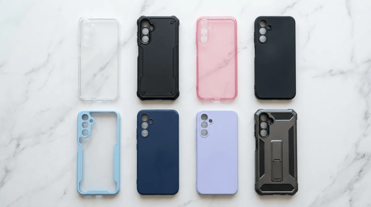 Perbandingan berbagai jenis casing Samsung Galaxy A34 dari hardcase hingga wallet case