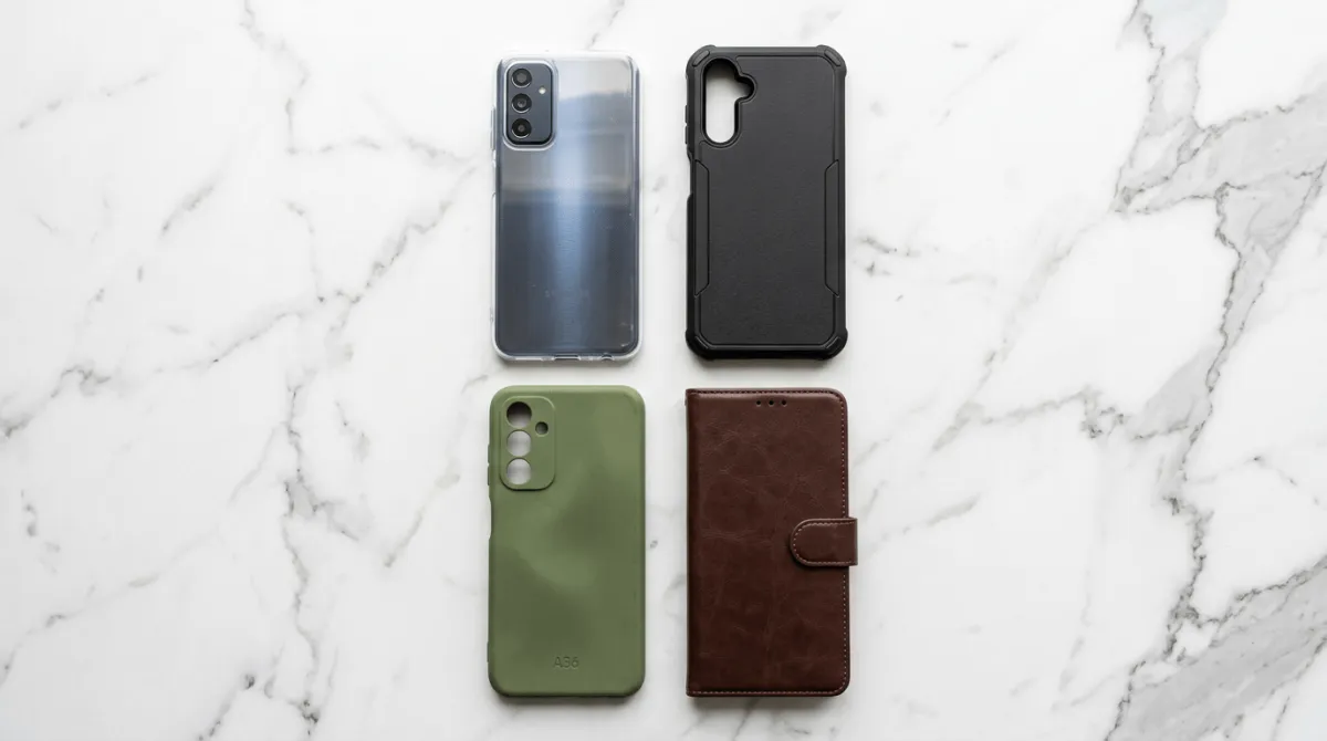 Softcase samsung galaxy a36 dengan desain transparan dan custom print