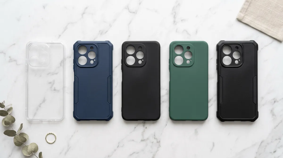 Perbandingan jenis casing softcase hardcase dan clear case untuk Tecno Spark 20