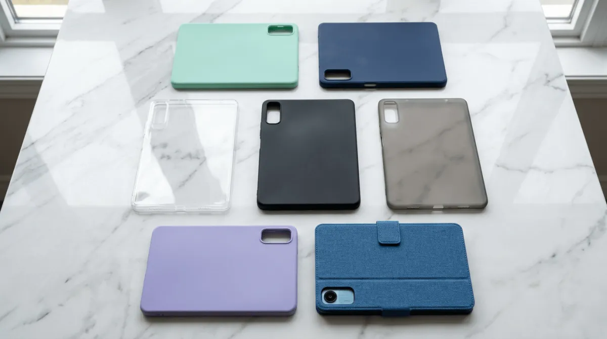 Perbandingan jenis case untuk Xiaomi Redmi Pad SE dari softcase hingga hybrid case