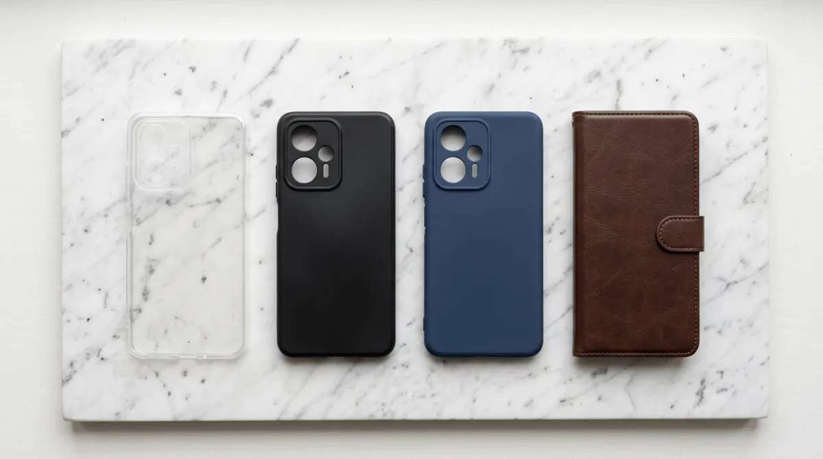 Perbandingan material custom case polycarbonate dan TPU untuk Redmi Note 14