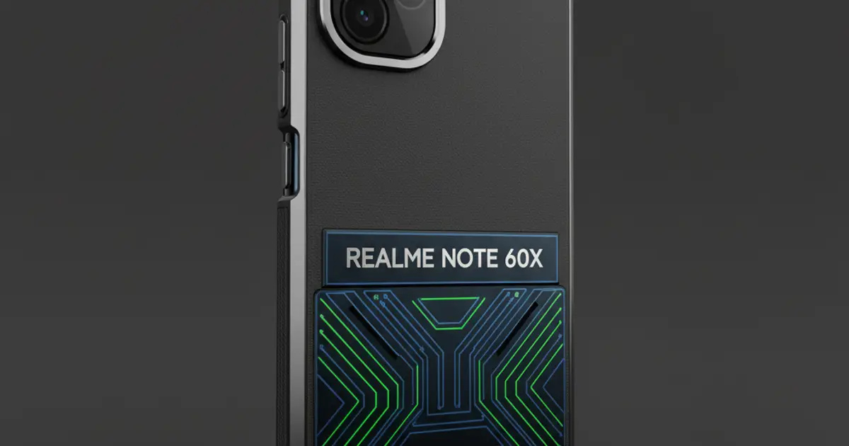 Case HP Realme Note 60x custom dengan area kamera dan permukaan desain yang terlihat jelas