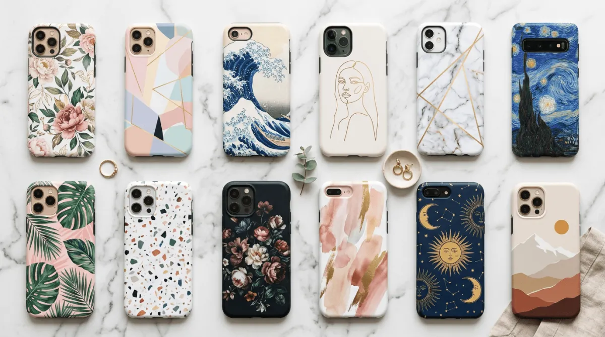 Desain custom case HP keren dengan tema street art dan cyberpunk