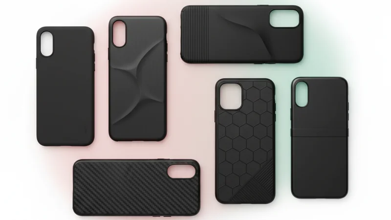 casing hp hitam aesthetic dengan desain minimalis elegan di atas meja kayu