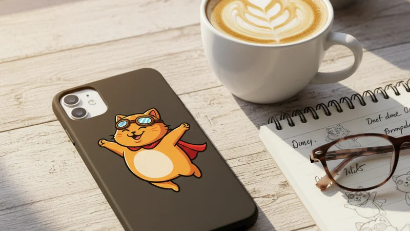 contoh desain case HP aesthetic dengan motif floral pastel dan karakter chibi imut