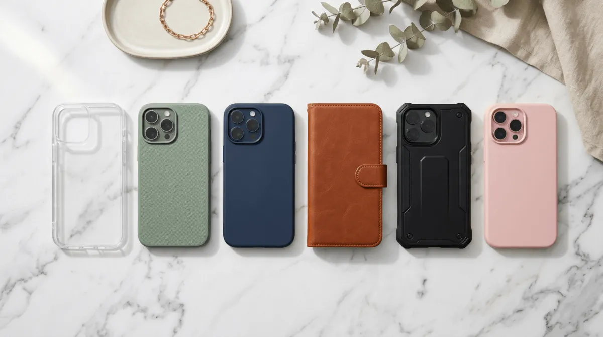Berbagai jenis softcase iPhone 16 Pro Max dengan warna dan motif berbeda