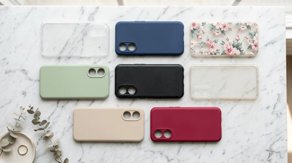 Detail finishing softcase Oppo A18 berkualitas dengan potongan presisi pada lubang port