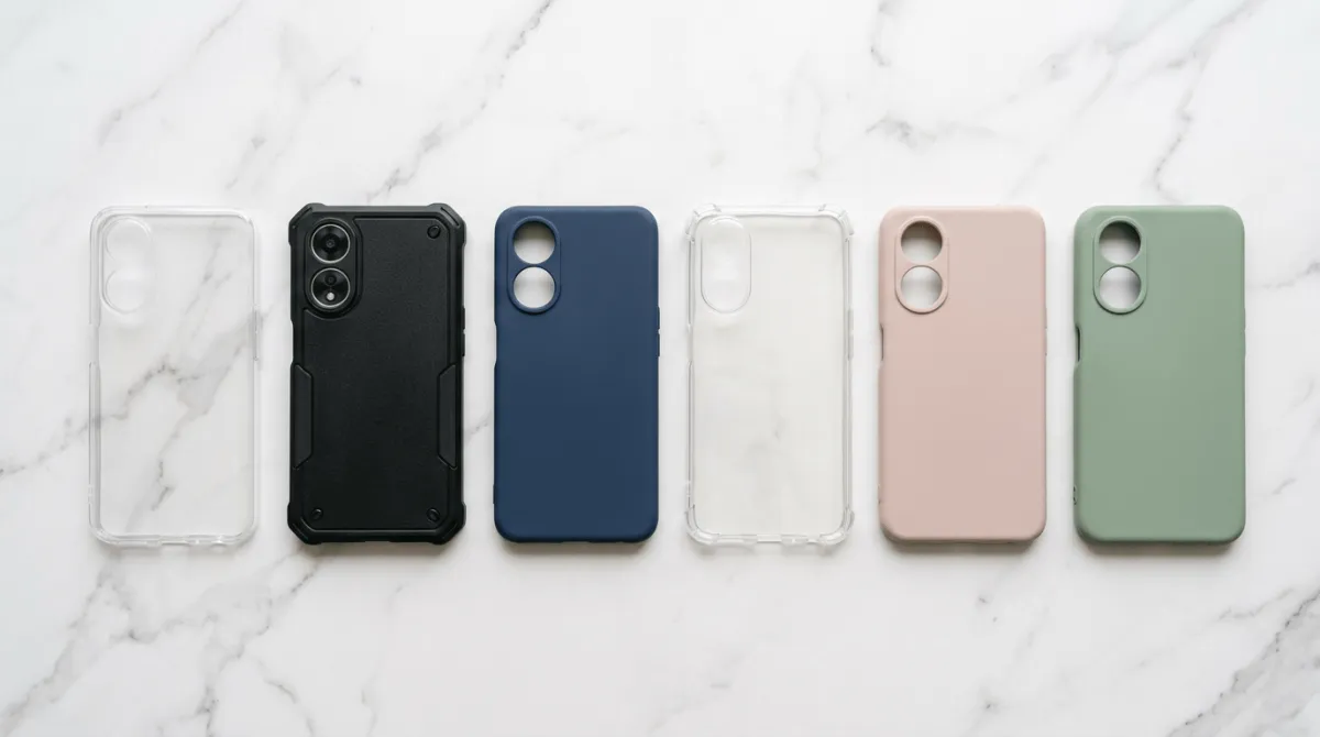 Detail close-up softcase Oppo A38 menunjukkan presisi cutting dan material premium TPU