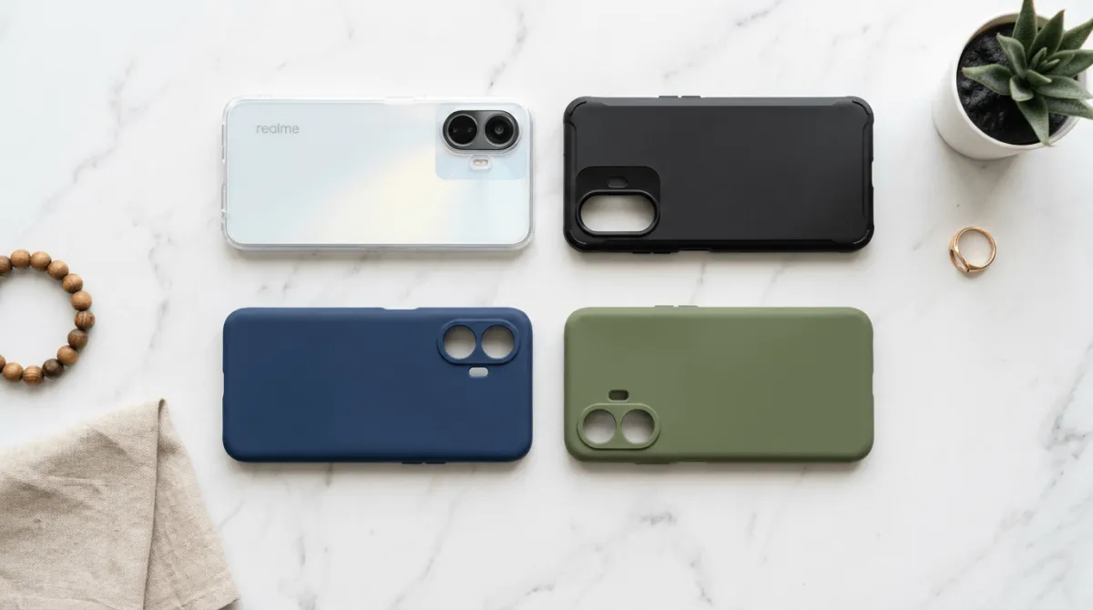 Berbagai jenis softcase Realme C67 dari transparan hingga anti-shock