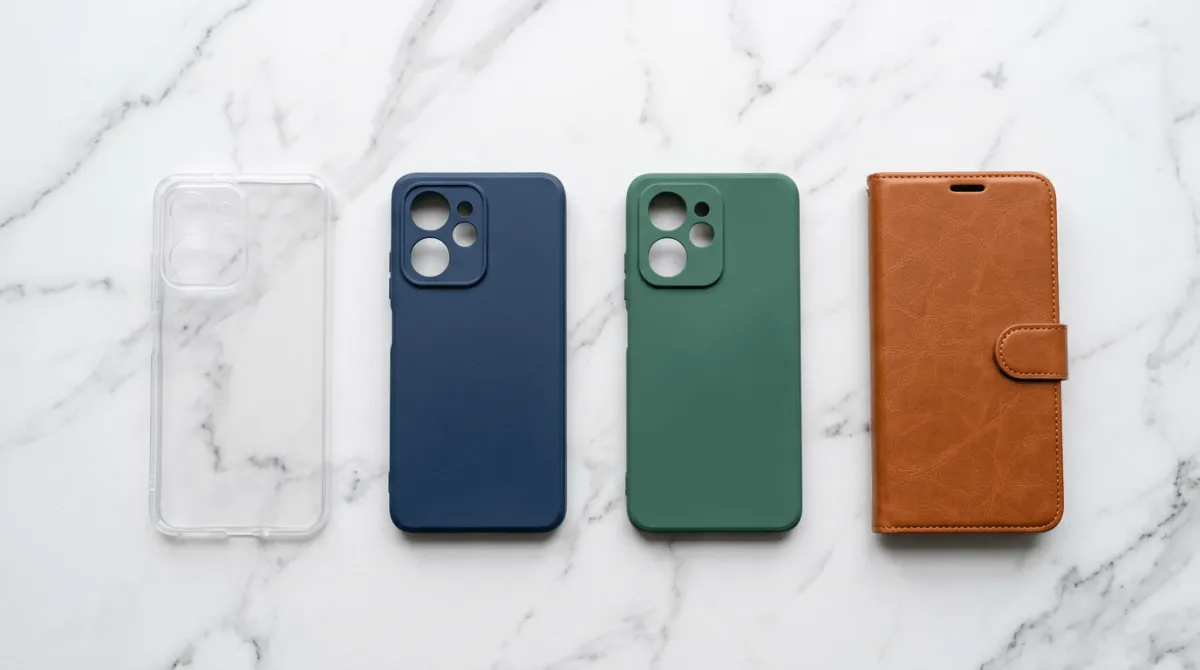 Perbandingan dimensi Redmi Note 14 dengan softcase yang pas