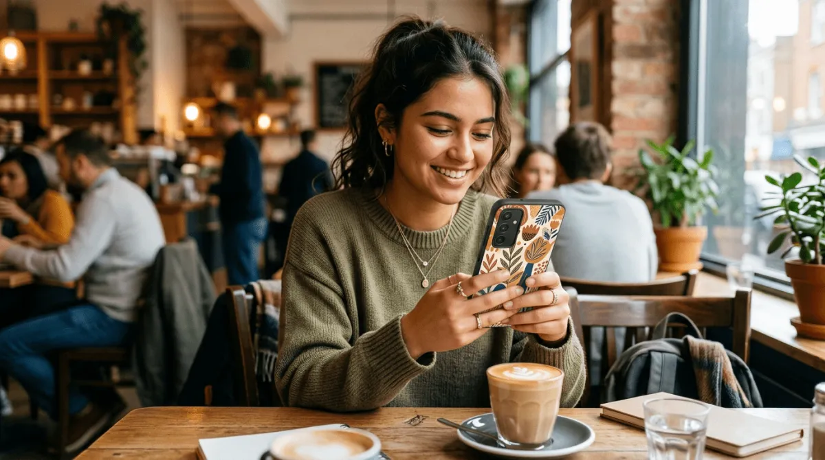 Custom softcase Samsung Galaxy A06 dengan desain unik dan warna-warna menarik