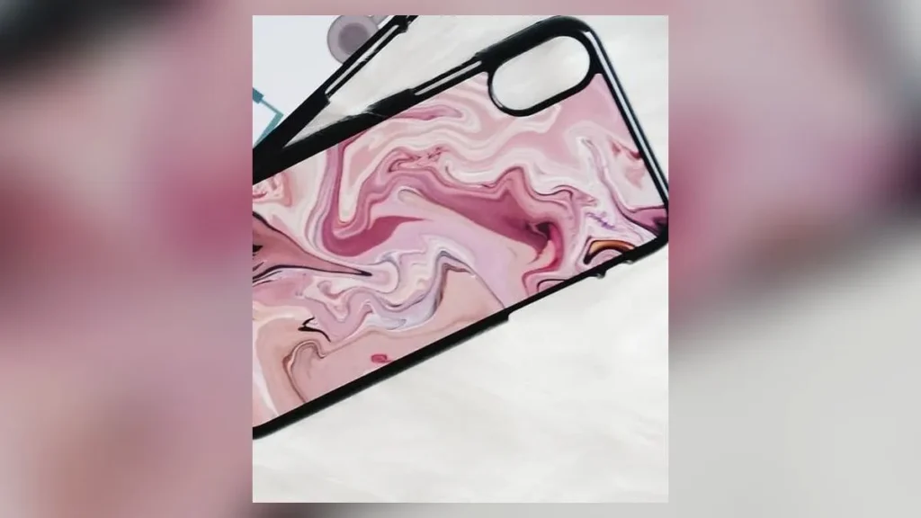 Hardcase custom motif marmer merah muda hasil cetak Cuztoom