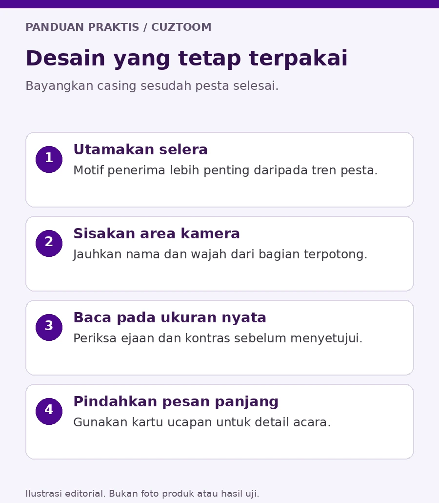 Diagram bagaimana membuat desain tetap cocok setelah acara selesai untuk hadiah baby shower