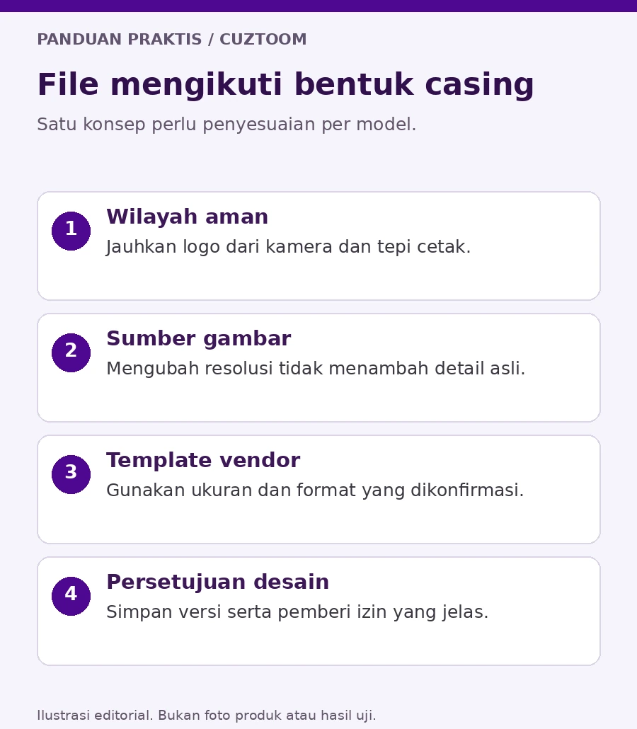 Diagram bagaimana menyiapkan file yang konsisten untuk berbagai model untuk merchandise event