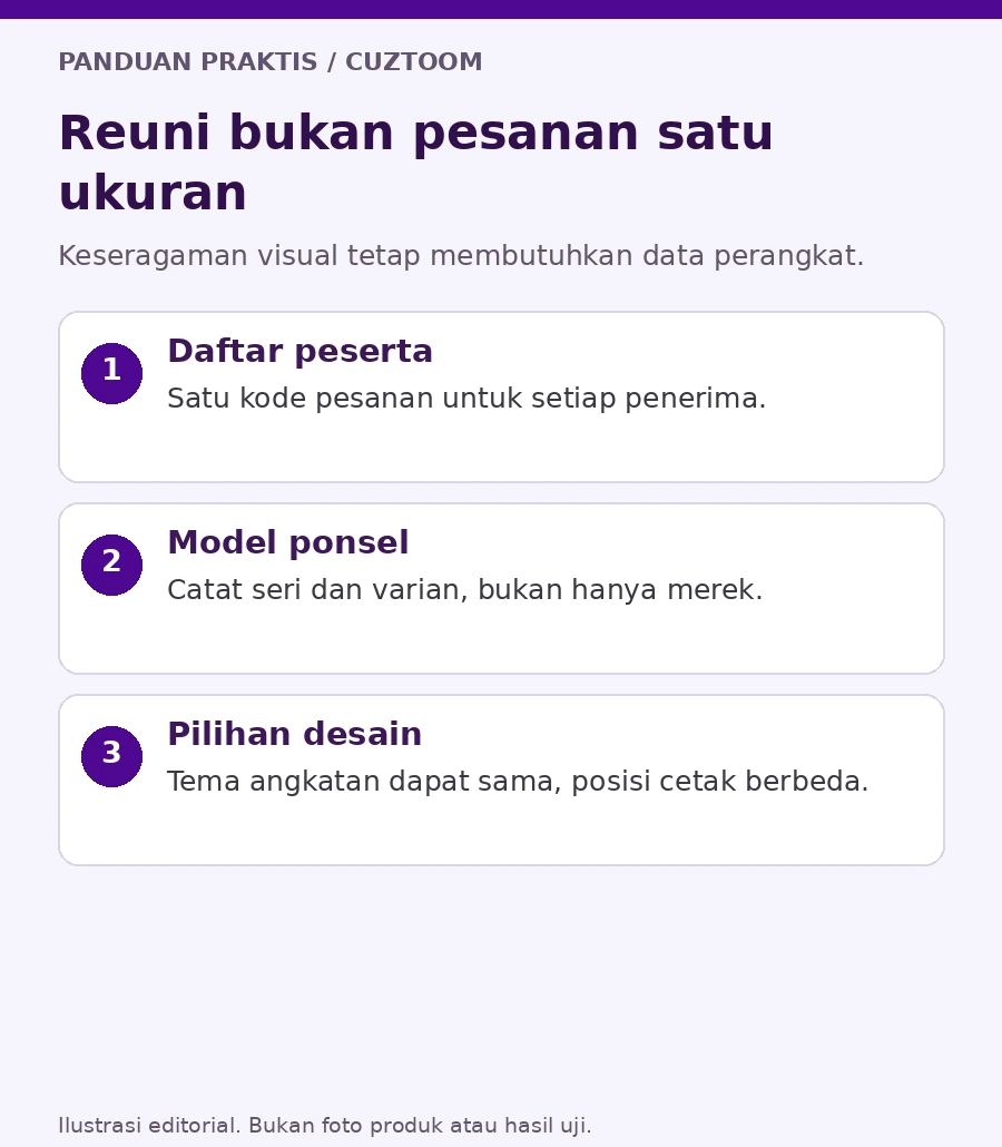 Reuni bukan pesanan satu ukuran. Ilustrasi panduan Cuztoom.