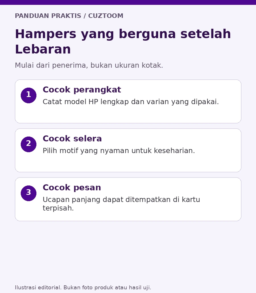 Hampers yang berguna setelah Lebaran. Ilustrasi panduan Cuztoom.