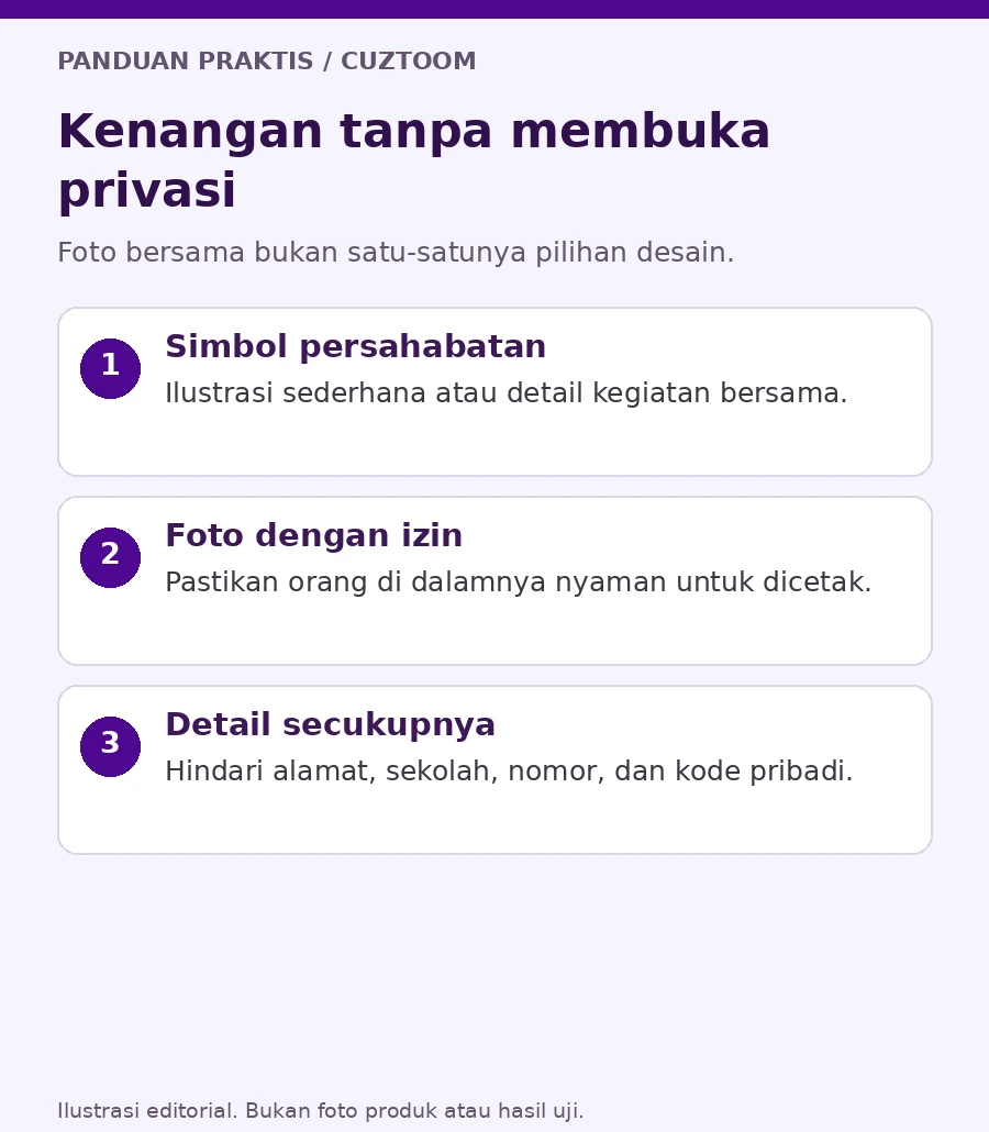 Kenangan tanpa membuka privasi. Ilustrasi panduan Cuztoom.