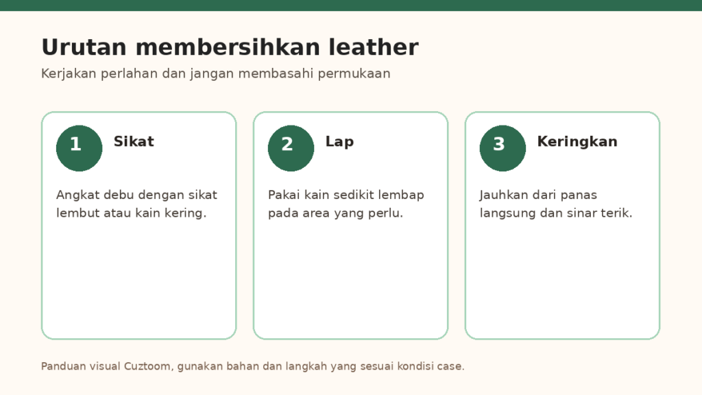 Langkah membersihkan case HP leather kulit